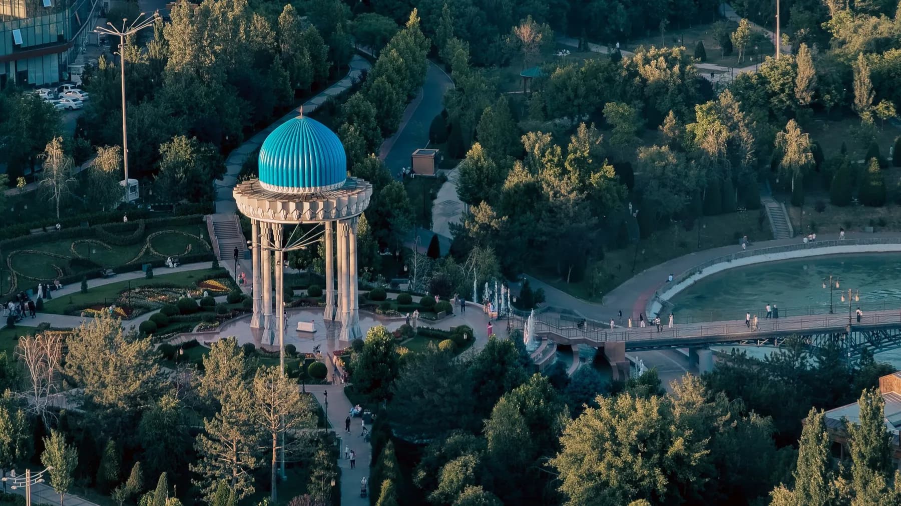 A park in Tashkent seen from above