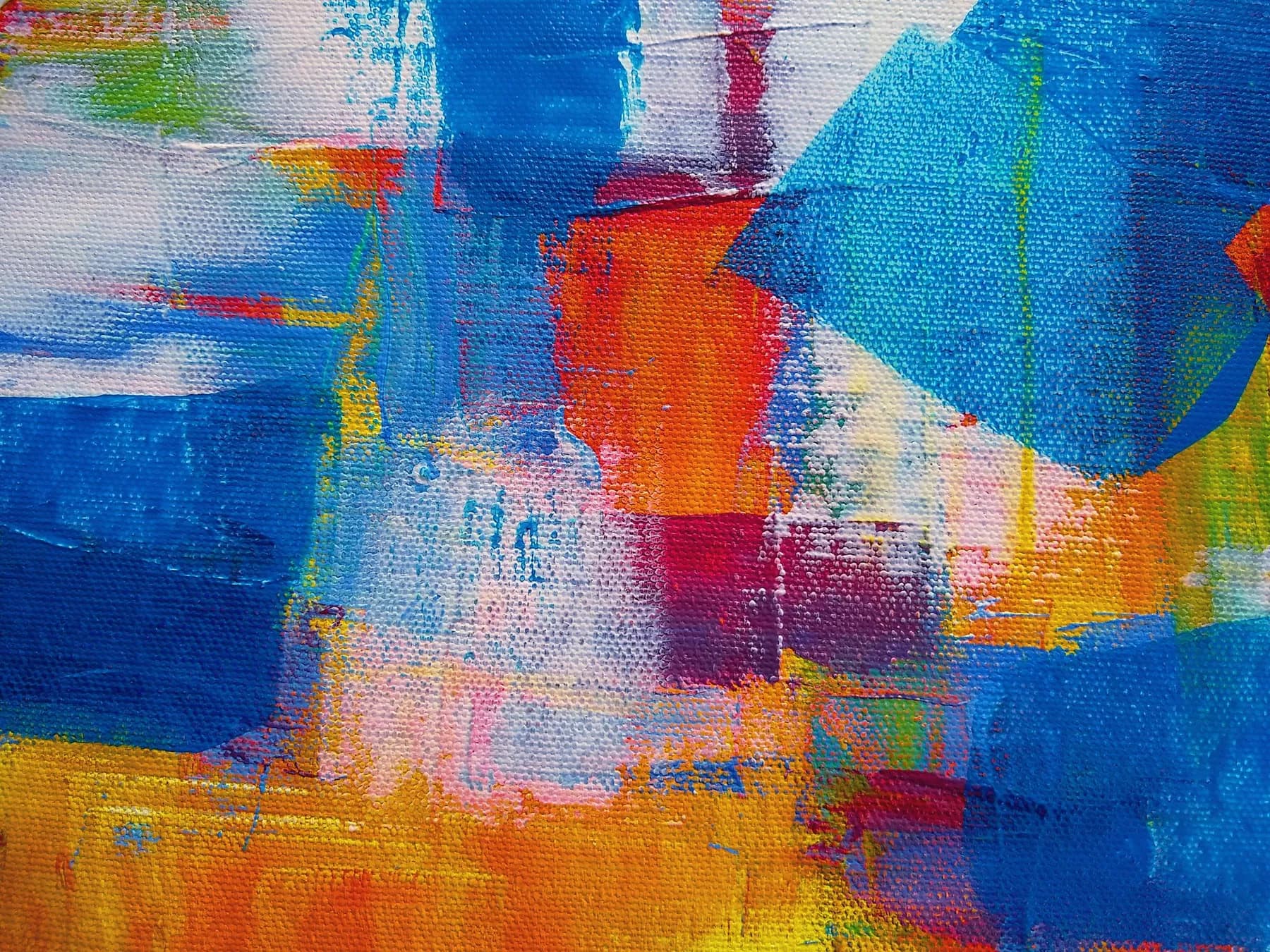 An abstract painting in bold, bright colours